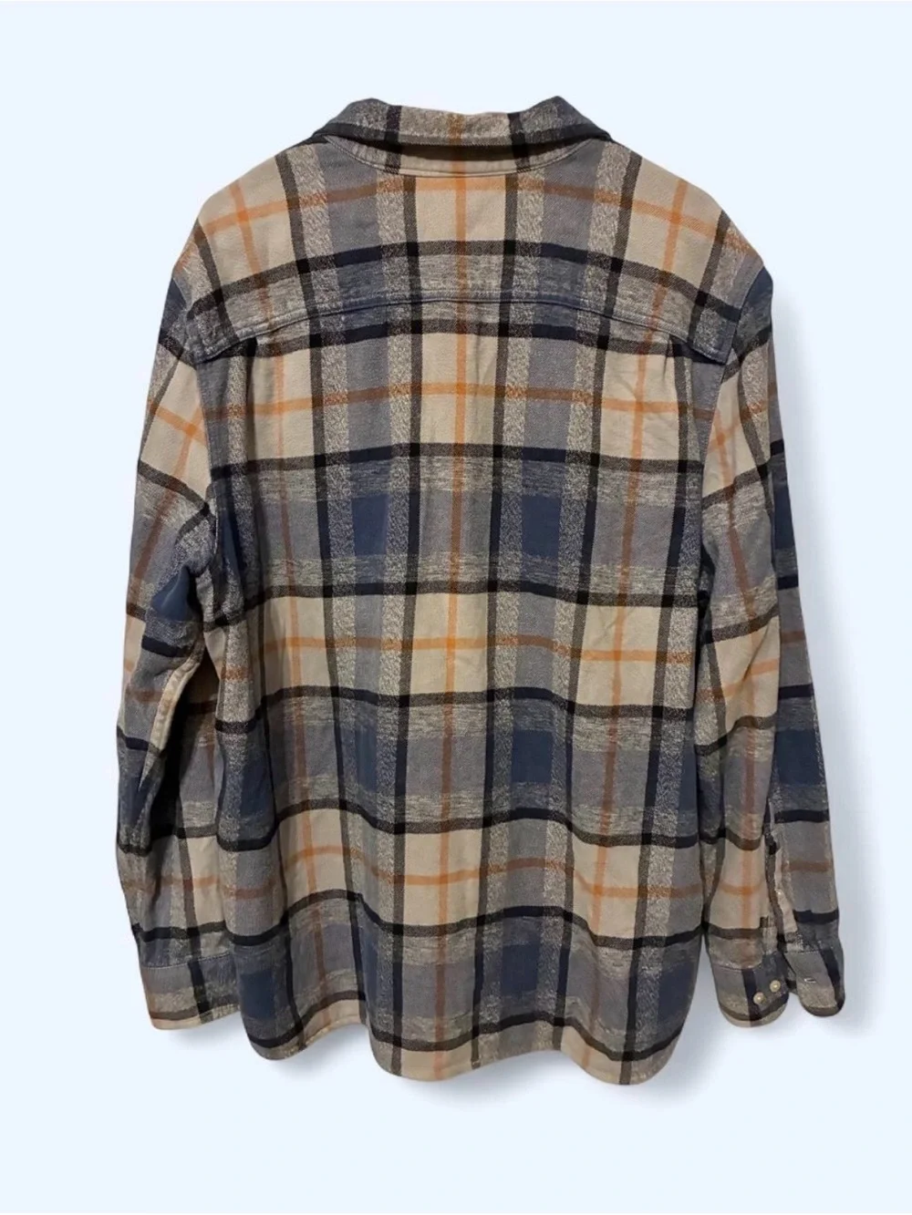 The North Face Blue & Tan Plaid Heavy Flannel Shirt